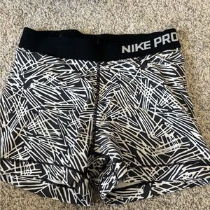 Nike Pro Black and White Performance Shorts